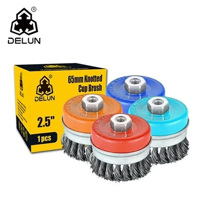 DELUN 75 mm hochwertige geknotete Topfdrahtbürste